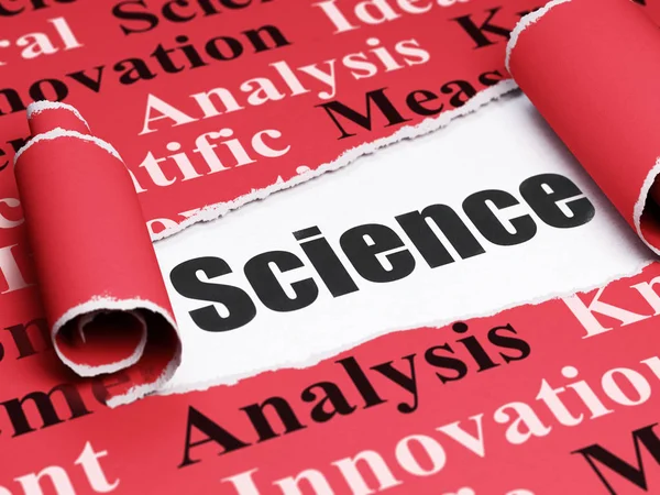 Science concept: black text Science under the piece of  torn paper — Stock Photo, Image