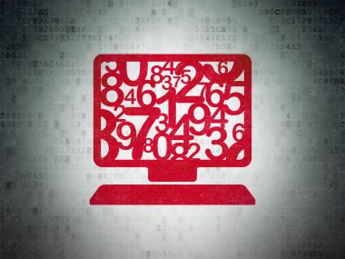 Kavram öğrenme: bilgisayar dijital veri kağıt arka plan üstünde Pc