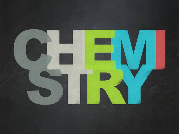 Concepto educativo: Química en el fondo del consejo escolar — Foto de Stock