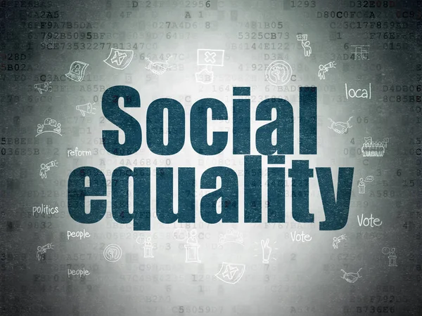 Politikkonzept: Soziale Gleichheit auf digitalem Datenpapier — Stockfoto