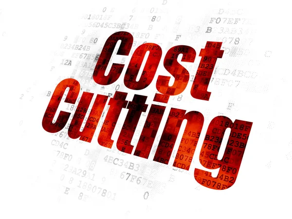 Conceito de negócio: corte de custos em fundo digital — Fotografia de Stock