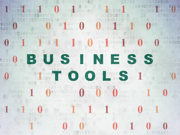 Finanzierungskonzept: Business Tools auf digitalem Datenpapier Hintergrund — Stockfoto