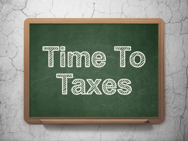 Conceito de finanças: Time To Taxes on chalkboard background — Fotografia de Stock