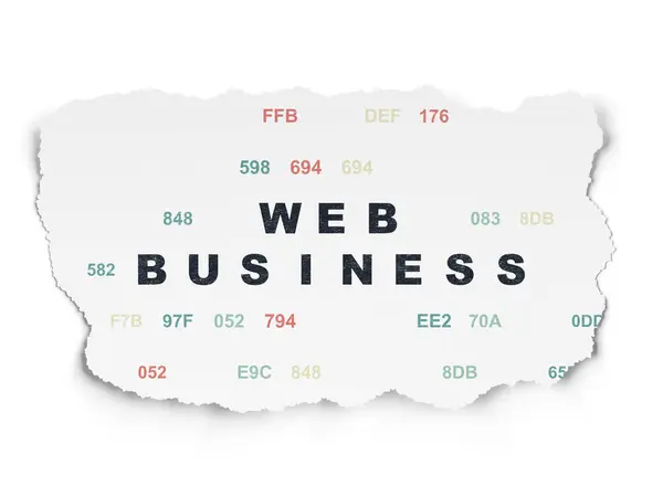 Web ontwerpconcept: Web Business op gescheurd papier achtergrond — Stockfoto
