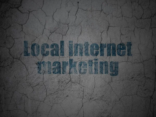 Concetto pubblicitario: Internet Marketing locale su sfondo grunge wall — Foto Stock