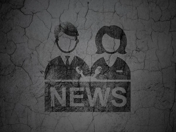 Concepto de noticias: Anchorman on grunge wall background — Foto de Stock