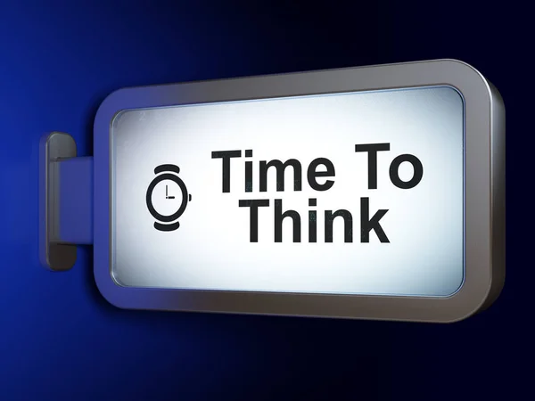 Koncepcja Timeline: czas myślę i oglądać na billboard tło — Zdjęcie stockowe