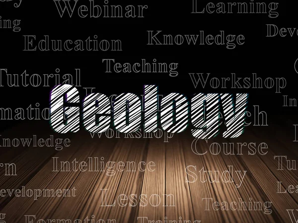 Bildungskonzept: Geologie im Grunge Dark Room — Stockfoto