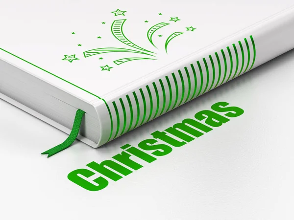 Holiday koncept: bok fyrverkerier, jul på vit bakgrund — Stockfoto