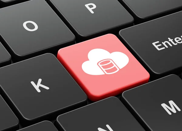 Database concept: Database With Cloud on computer keyboard background — Stock Photo, Image