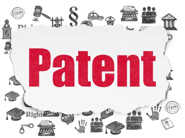 Rechtskonzept: Patent auf zerrissenem Papier — Stockfoto