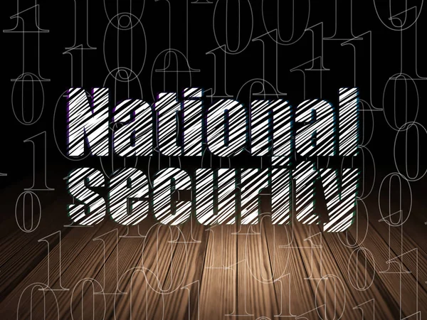 Koncepcja bezpieczeństwa: bezpieczeństwo narodowe w ciemnym pokoju grunge — Zdjęcie stockowe
