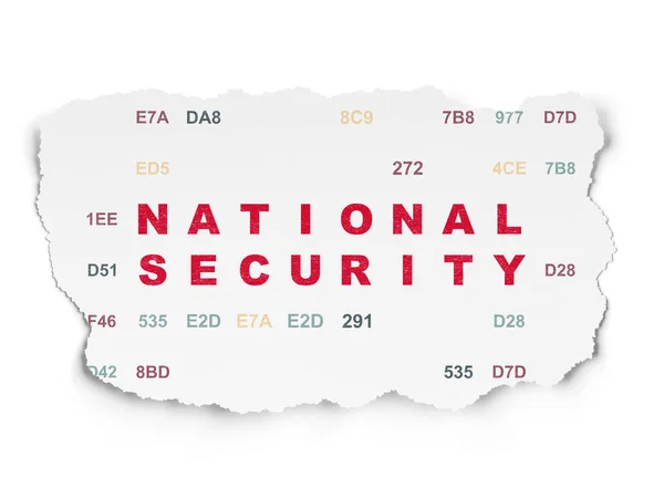 Concetto di sicurezza: sicurezza nazionale su sfondo carta strappata — Foto Stock