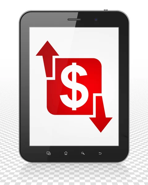 Business concept: Tablet PC Computer con Finanza in mostra — Foto Stock