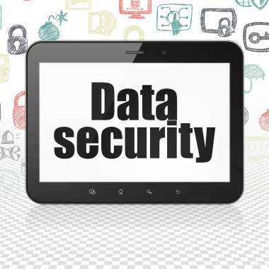 Gizlilik kavramı: veri güvenliği ekranda Tablet bilgisayar