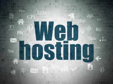Web geliştirme kavramı: dijital veri kağıt arka plan Web Hosting