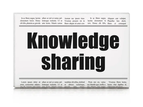 Concetto di istruzione: titolo del giornale Condivisione delle conoscenze — Foto Stock
