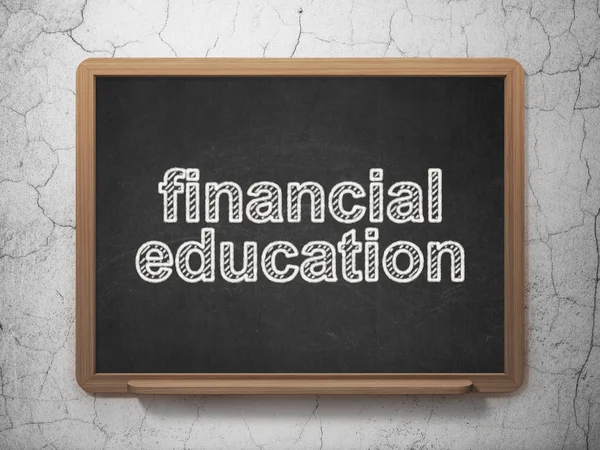 Education concept: Financial Education on chalkboard background — Stock Photo, Image