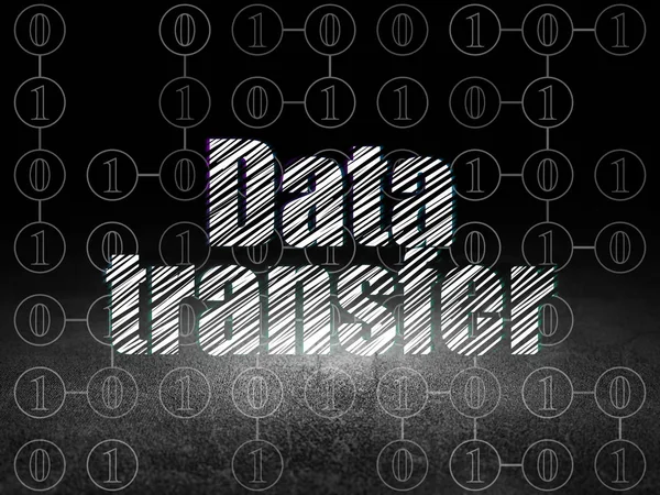 Údaje koncepce: přenos dat v temné místnosti grunge — Stock fotografie