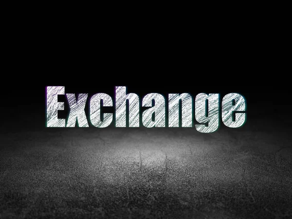 Pengar koncept: Exchange i grunge mörkt rum — Stockfoto