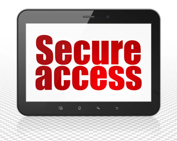 Güvenlik kavramı: ekranda güvenli erişimi olan Tablet Pc bilgisayar — Stok fotoğraf