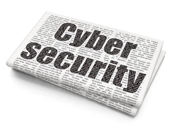 Conceito de privacidade: Segurança cibernética no fundo do jornal — Fotografia de Stock