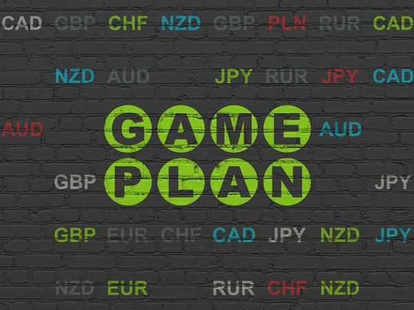 金融の概念: 壁の背景にゲーム計画 — ストック写真