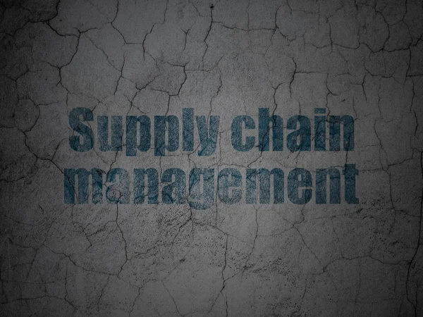 Concept publicitaire : Supply Chain Management sur fond de mur grunge — Photo