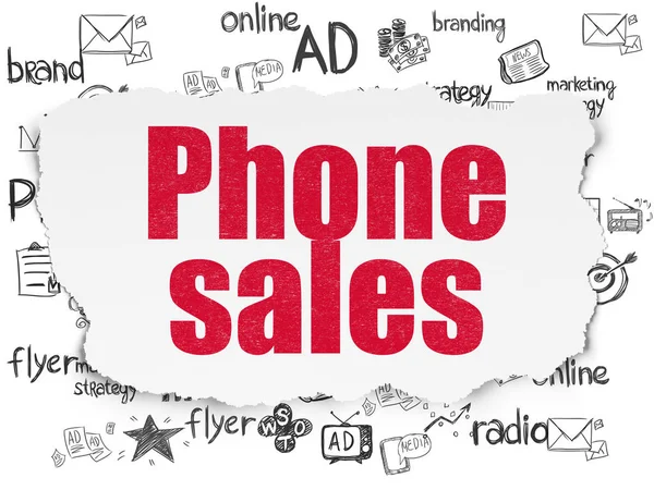 Advertising concept: Phone Sales on Torn Paper background — Stock Photo, Image