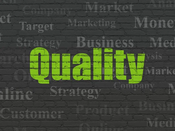 Advertising concept: Quality on wall background — Stock Photo, Image
