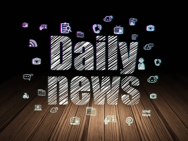 Concepto de noticias: Noticias diarias en cuarto oscuro grunge — Foto de Stock