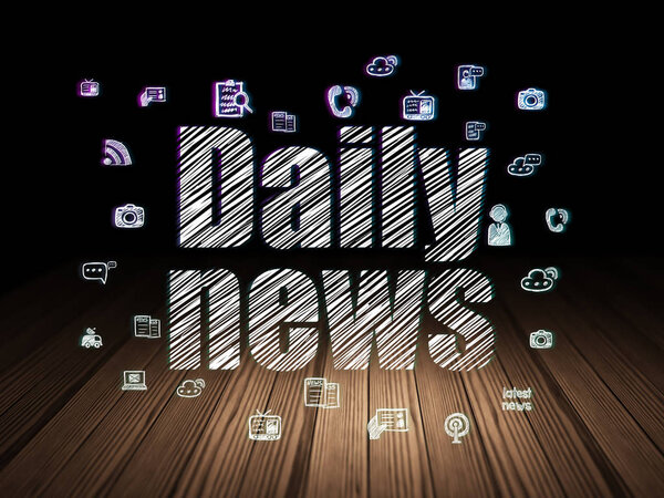 Концепция новостей: Daily News in grunge dark room
