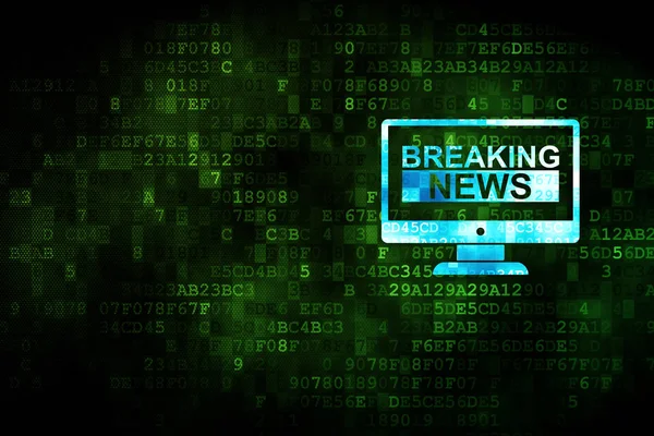 Nieuws-concept: Breaking News On Screen op digitale achtergrond — Stockfoto