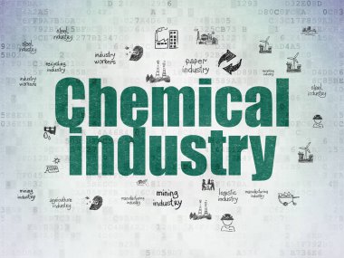 Endüstri kavramı: dijital veri kağıt arka plan üzerinde kimya sanayî