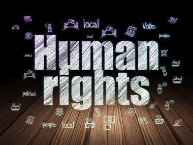 Siyasi kavram: insan hakları grunge karanlık odada