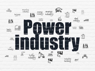 Endüstri kavramı: duvar arka plan üzerinde güç sanayî