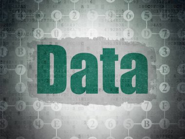 Veri kavramı: dijital veri kağıt arka plan üzerinde veri