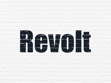 Political concept: Revolt on wall background clipart