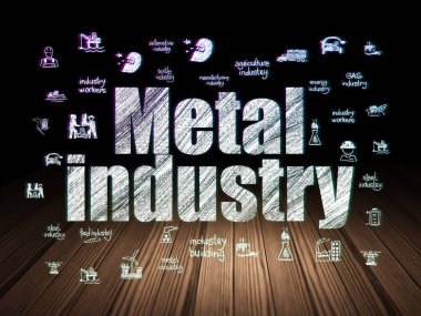 Manufacuring kavramı: grunge karanlık odada Demir Çelik Metal Sanayi