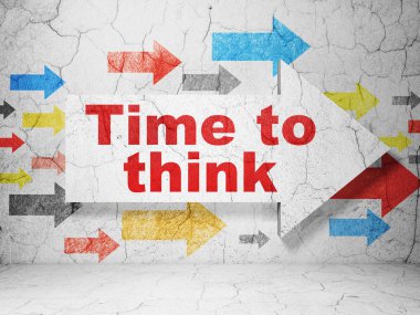 Zaman kavramı: grunge duvar arka plan için düşünüyorum ile oku