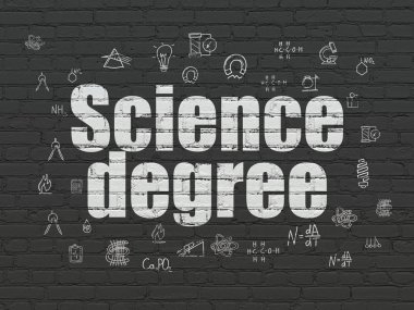Bilim kavramı: bilim derecesi duvar arka plan üzerinde