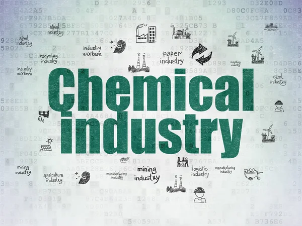 Endüstri kavramı: dijital veri kağıt arka plan üzerinde kimya sanayî