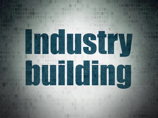Branchenkonzept: Industrie baut auf digitalem Datenpapier — Stockfoto