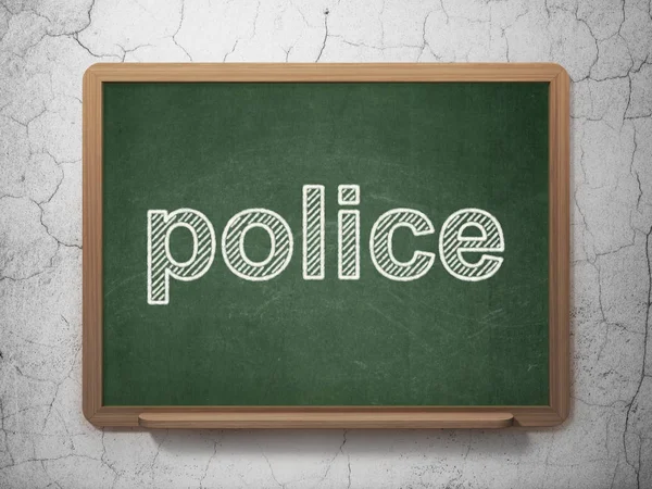 Δικαίου έννοια: αστυνομία σε πίνακα κιμωλίας φόντο — Φωτογραφία Αρχείου