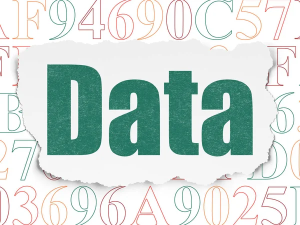 Data koncept: Data på sönderrivet papper bakgrund — Stockfoto
