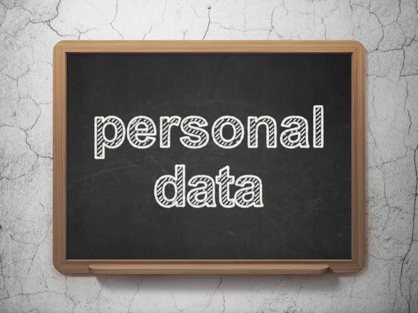 数据的概念︰ 黑板背景上的个人数据 — 图库照片