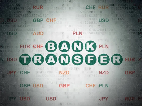 Concept bancaire : Virement bancaire sur papier numérique — Photo