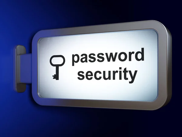 Concetto di privacy: password di sicurezza e chiave su sfondo cartellone — Foto Stock