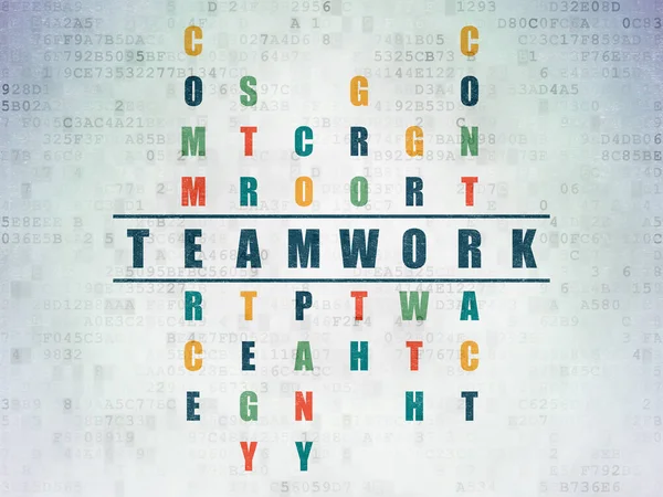 Affärsidé: Teamwork i korsord — Stockfoto