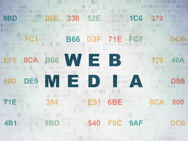 Концепция веб-дизайна: Web Media on Digital Data Paper background — стоковое фото